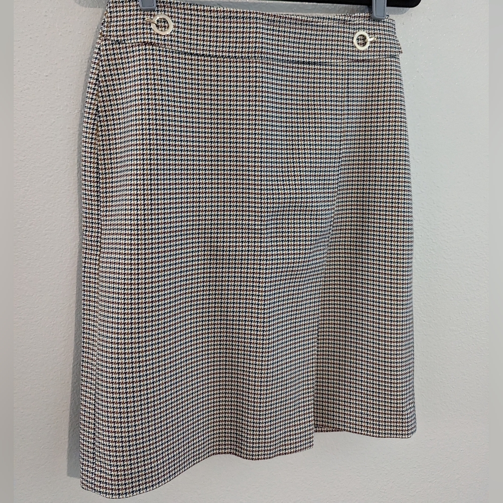 H&M Women's Houndstooth Front Slit Pencil Skirt, Size 8 NEW without tags